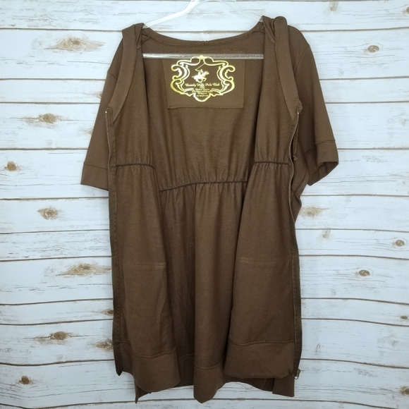 Beverly Hills Polo Club Short Sleeve Zip Up Hoodie Front Pockets Size 3X - Picture 3 of 6